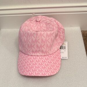 Michael Michael Kors pink light bouquet logo baseball hat cap NWT one size